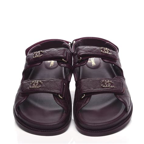 chanel quilted sandals|chanel velcro dad sandals.